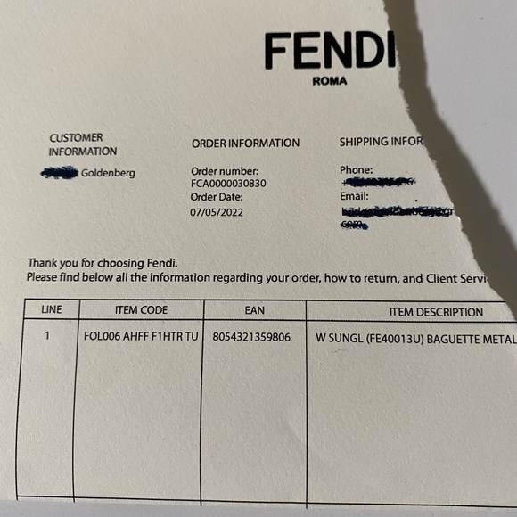 AUTHENTIC FENDI SUNGLASSES - Picture 6 of 11